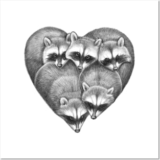 Heart from raccoons Posters and Art